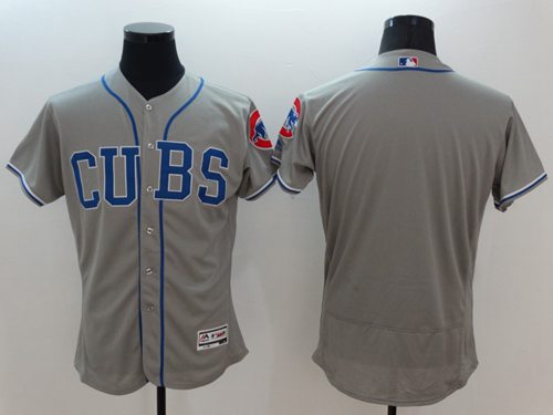 Cubs Blank Grey Flexbase Authentic Collection Alternate Road Stitched MLB Jersey - Click Image to Close